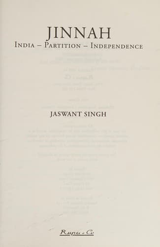 Cover of Jinnah: India, Partition, Independence
