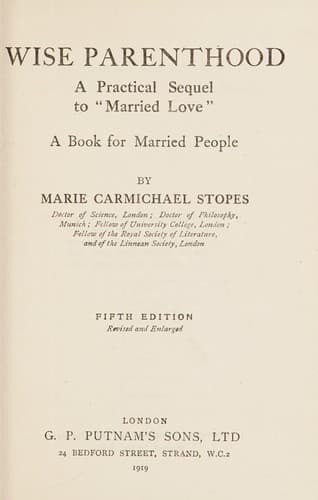 Cover of Wise Parenthood